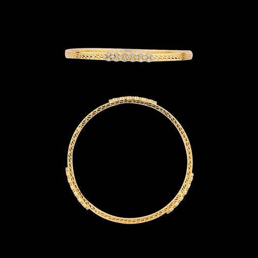 18K Yellow Gold Diamond Bangle - 1.046ct SI-IJ