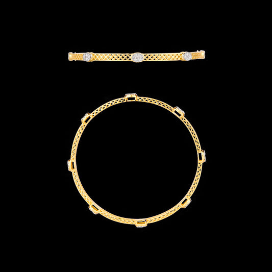14K Yellow Gold Diamond Bangle - 0.88ct SI-IJ