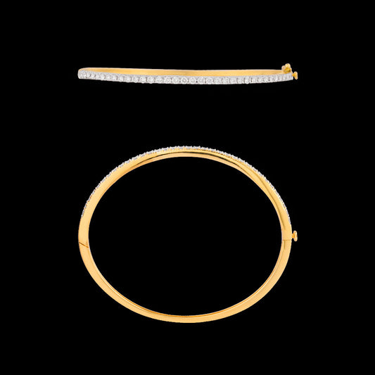 18K Yellow Gold Diamond Kada - 1.189ct VVS-VS-HI