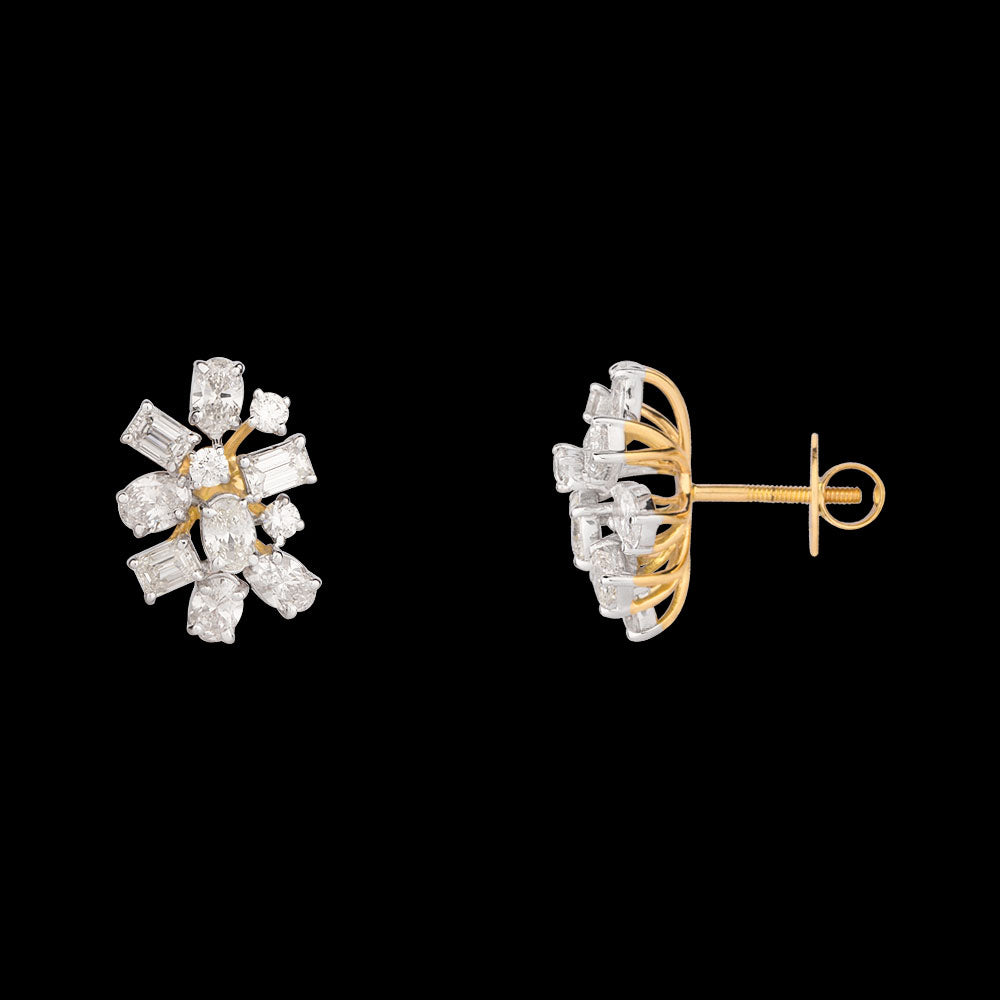 18K Rose Gold Diamond Earrings - 3.503ct SI-JK