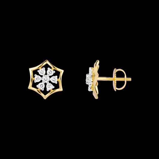 18K Yellow Gold Diamond Earrings - 0.235ct VVS-VS-GH