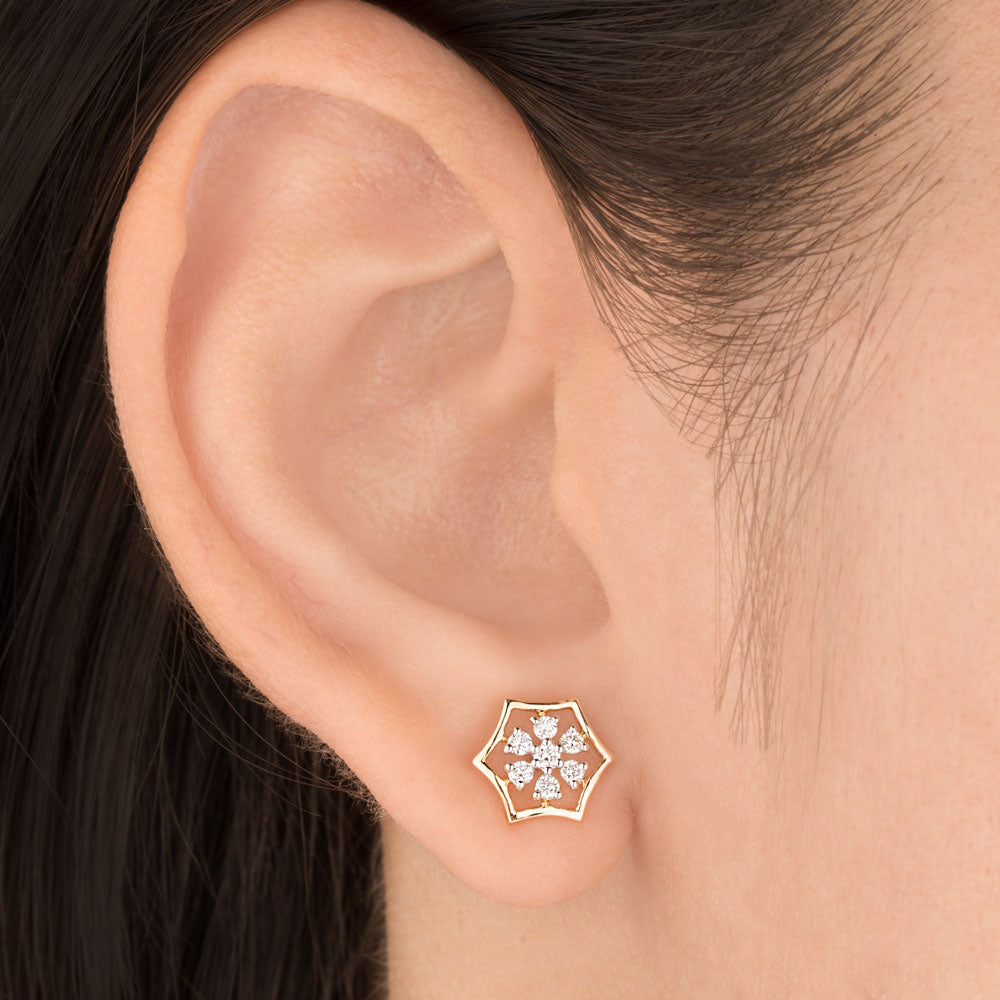 18K Yellow Gold Diamond Earrings - 0.235ct VVS-VS-GH