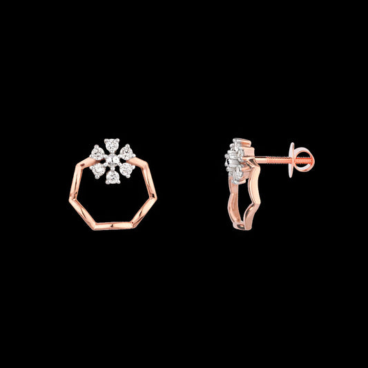 18K Yellow Gold Diamond Earrings - 0.163ct SI-IJ