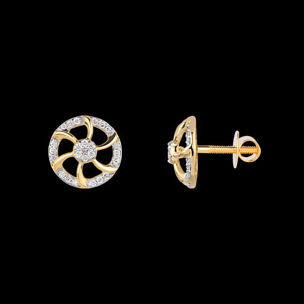 18K Yellow Gold Diamond Earrings - 0.239ct SI-IJ