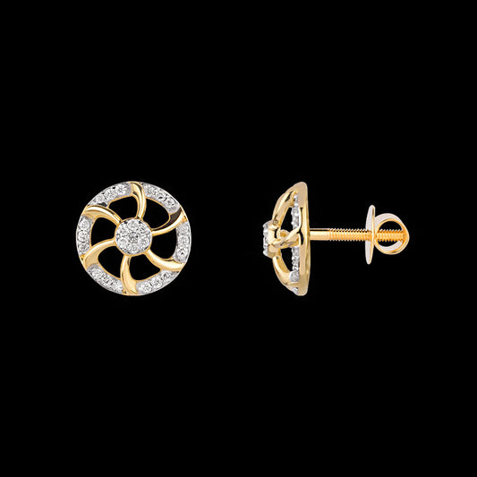 18K Yellow Gold Diamond Earrings - 0.239ct SI-IJ