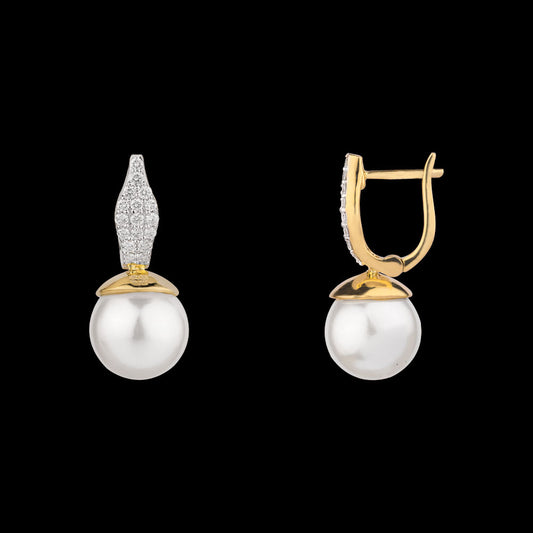 14K Yellow Gold Diamond Earrings - 0.383ct VVS-VS-EF with Colour Stones