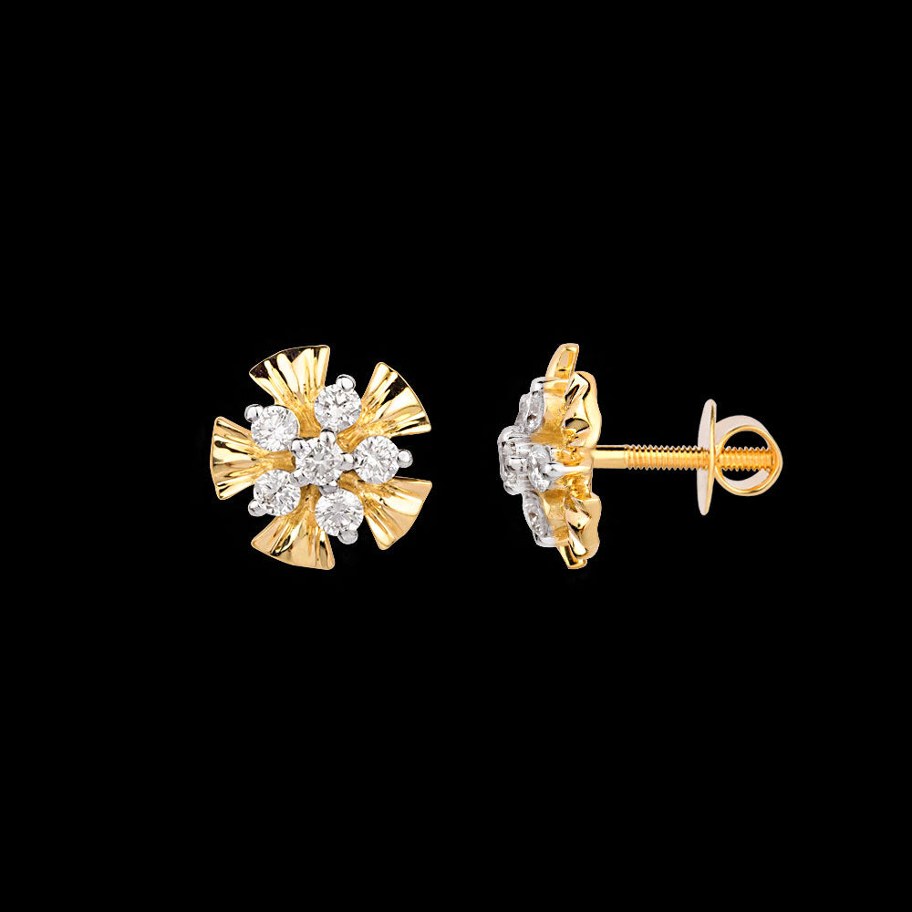 18K Yellow Gold Diamond Earrings - 0.605ct VVS-VS-HI