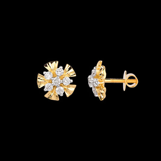 18K Yellow Gold Diamond Earrings - 0.605ct VVS-VS-HI