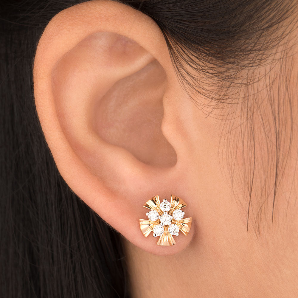 18K Yellow Gold Diamond Earrings - 0.605ct VVS-VS-HI