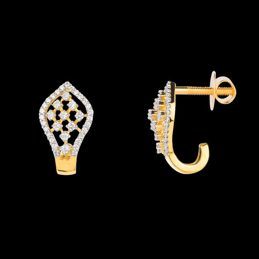 18K Yellow Gold Diamond Earrings - 0.606ct VVS-VS-GH