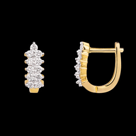18K Yellow Gold Diamond Earrings - 0.307ct VVS-VS-EF