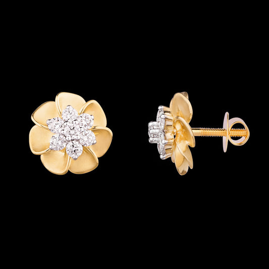 18K Yellow Gold Diamond Earrings - 0.552ct VVS-VS-GH