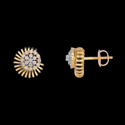 14K Yellow Gold Diamond Earrings - 0.595ct VS-SI-GH