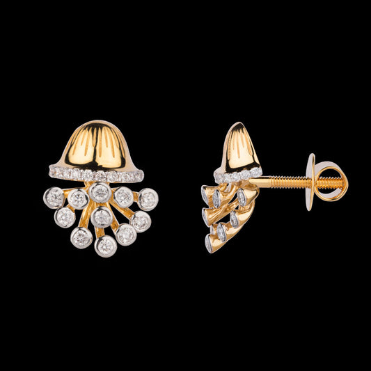 18K Yellow Gold Diamond Earrings - 0.516ct VS-GH