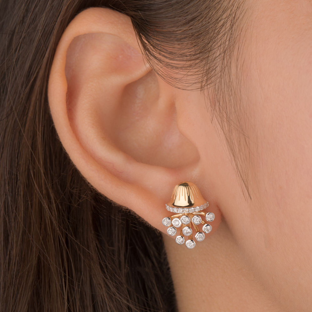 18K Yellow Gold Diamond Earrings - 0.516ct VS-GH