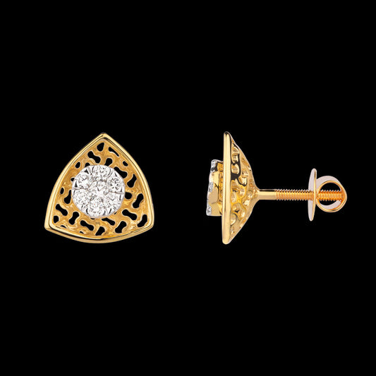 14K Yellow Gold Diamond Earrings - 0.335ct VVS-VS-GH
