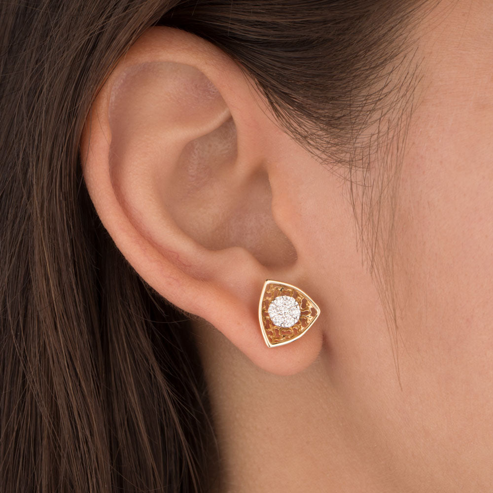 14K Yellow Gold Diamond Earrings - 0.335ct VVS-VS-GH