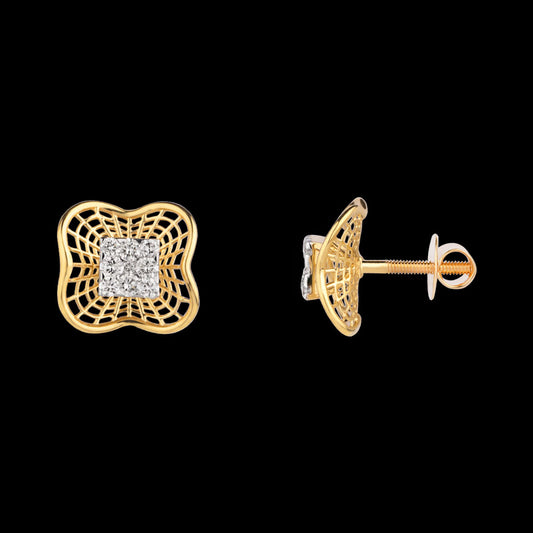18K Yellow Gold Diamond Earrings - 0.591ct VS-SI-GH