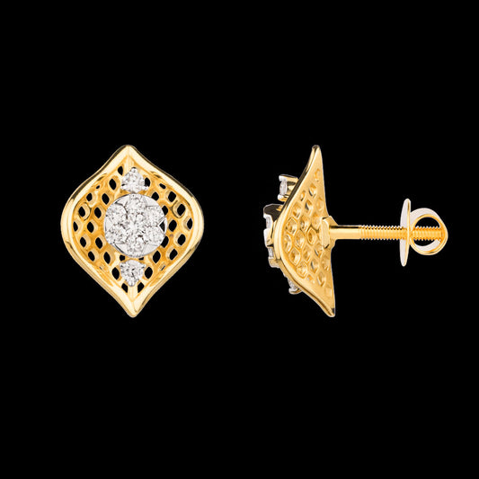18K Yellow Gold Diamond Earrings - 0.39ct VVS-VS-GH
