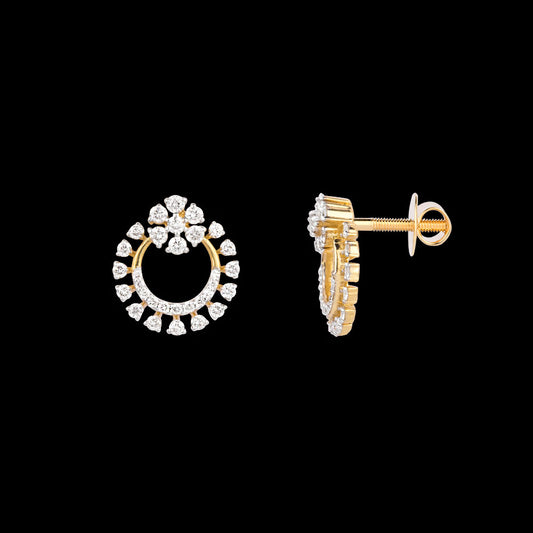 18K Yellow Gold Diamond Earrings - 0.836ct VVS-VS-HI