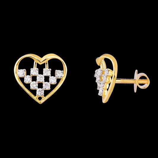 18K Yellow Gold Diamond Earrings - 0.492ct VS-GH