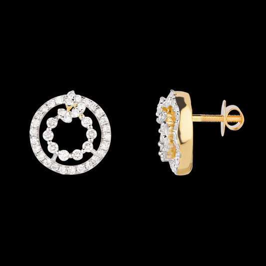 18K Yellow Gold Diamond Earrings - 0.736ct VVS-VS-EF