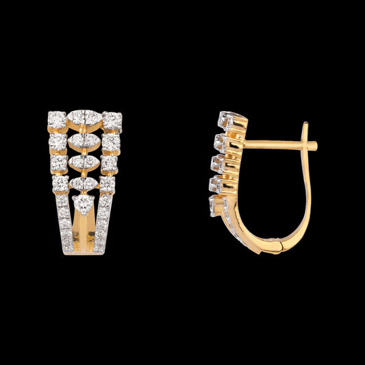 18K Yellow Gold Diamond Earrings - 1.013ct VVS-VS-GH