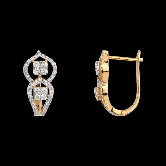 14K Yellow Gold Diamond Earrings - 0.815ct VS-SI-GH