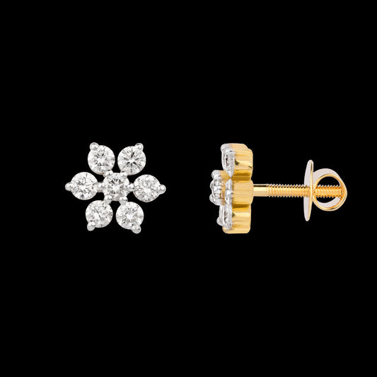 18K Yellow Gold Diamond Earrings - 0.607ct VVS-VS-HI