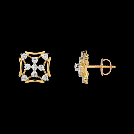 18K Yellow Gold Diamond Earrings - 0.867ct VS-GH