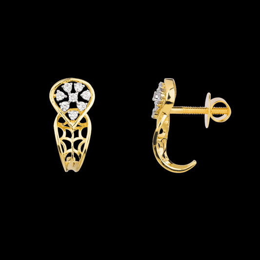 14K Yellow Gold Diamond Earrings - 0.286ct VS-SI-FG