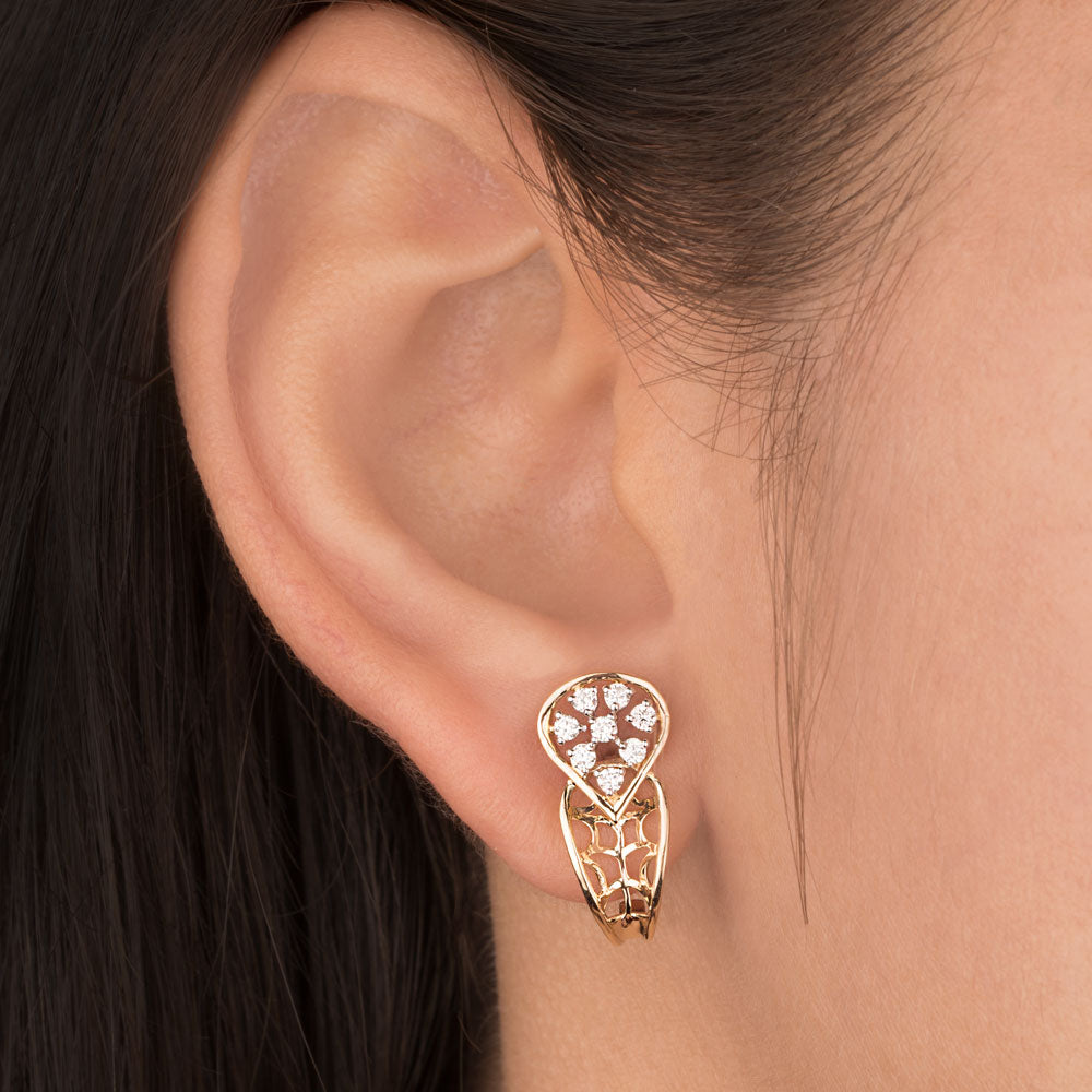 14K Yellow Gold Diamond Earrings - 0.286ct VS-SI-FG