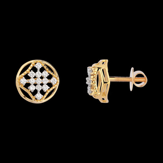18K Yellow Gold Diamond Earrings - 0.365ct VVS-VS-EF