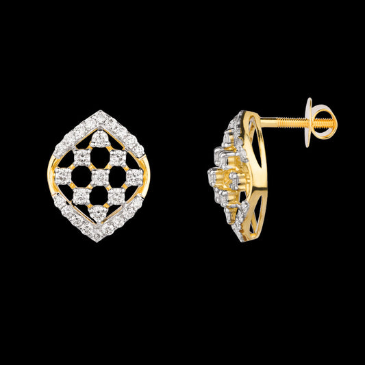 18K Yellow Gold Diamond Earrings - 0.814ct VVS-VS-GH