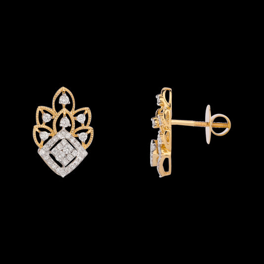 18K Yellow Gold Diamond Earrings - 0.65ct VS-SI-FG