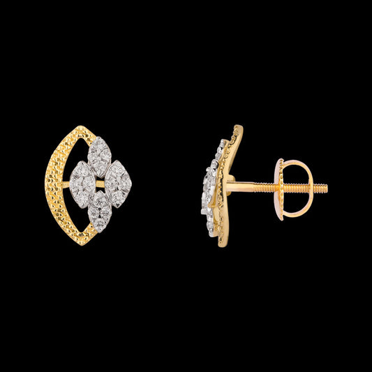 14K Yellow Gold Diamond Earrings - 0.258ct VVS-VS-EF