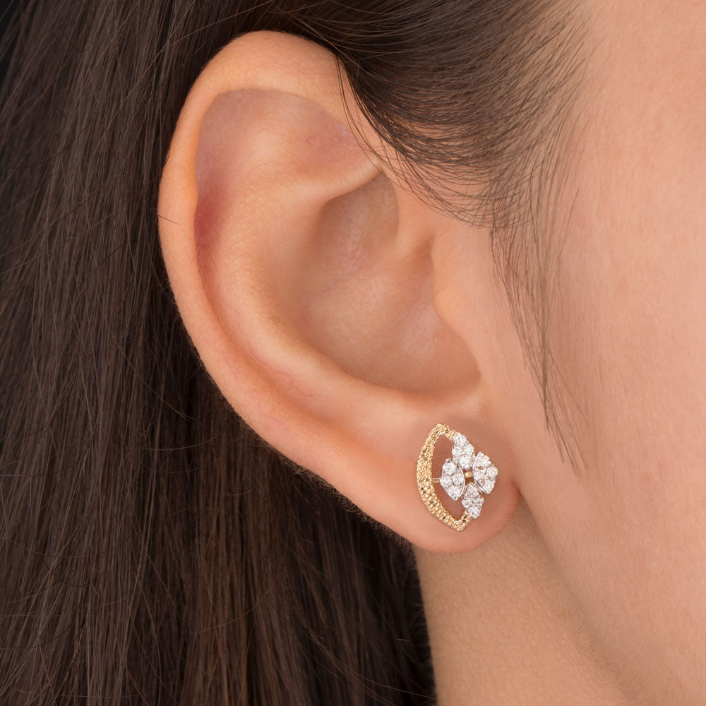 14K Yellow Gold Diamond Earrings - 0.258ct VVS-VS-EF