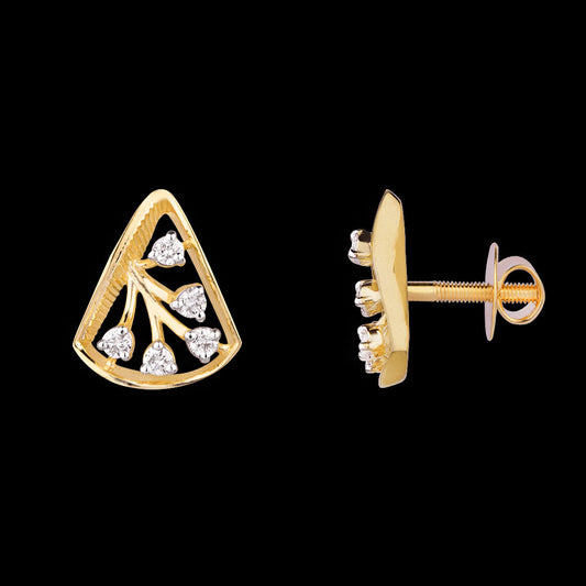 14K Yellow Gold Diamond Earrings - 0.242ct VVS-VS-IJ