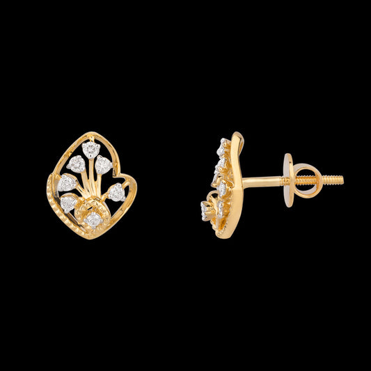 14K Yellow Gold Diamond Earrings - 0.237ct VS-EF