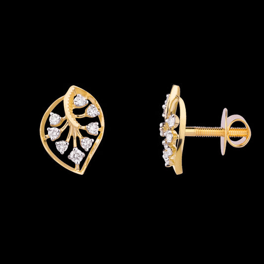 14K Yellow Gold Diamond Earrings - 0.239ct VS-EF