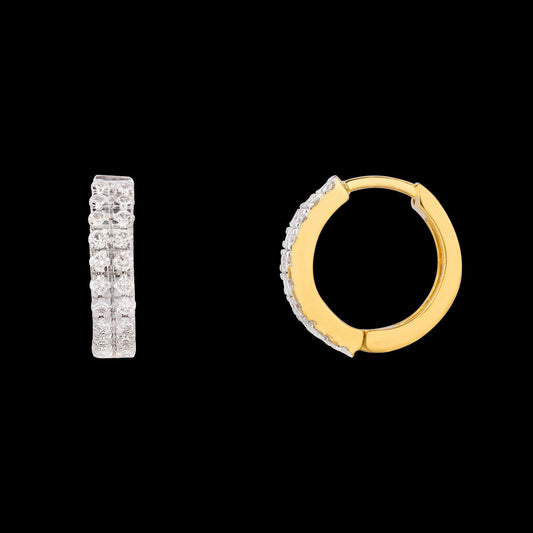 18K Yellow Gold Diamond Earrings - 0.38ct VVS-VS-EF