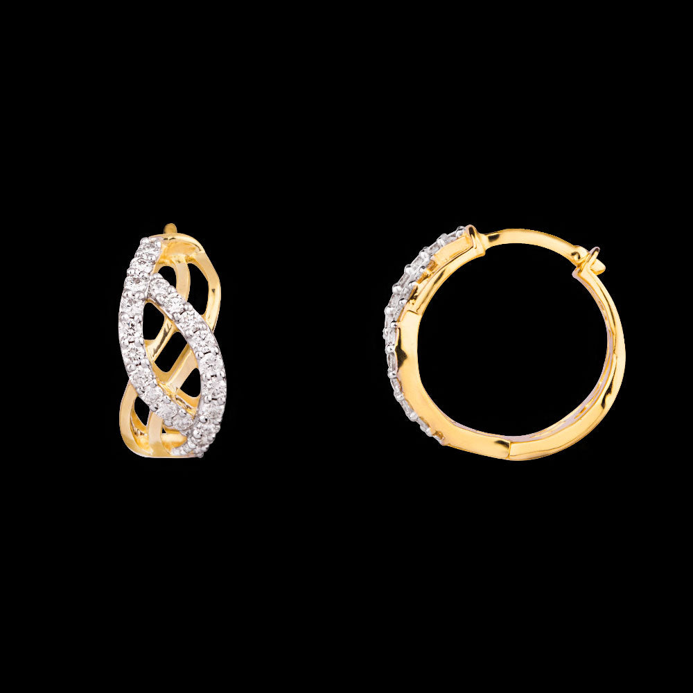 14K Yellow Gold Diamond Earrings - 0.432ct VVS-VS-HI