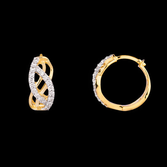 14K Yellow Gold Diamond Earrings - 0.432ct VVS-VS-HI