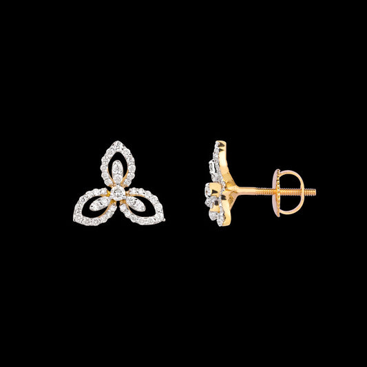 18K Yellow Gold Diamond Earrings - 0.474ct VVS-VS-HI