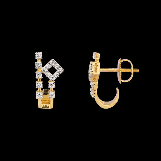 18K Yellow Gold Diamond Earrings - 0.454ct VS-SI-HI