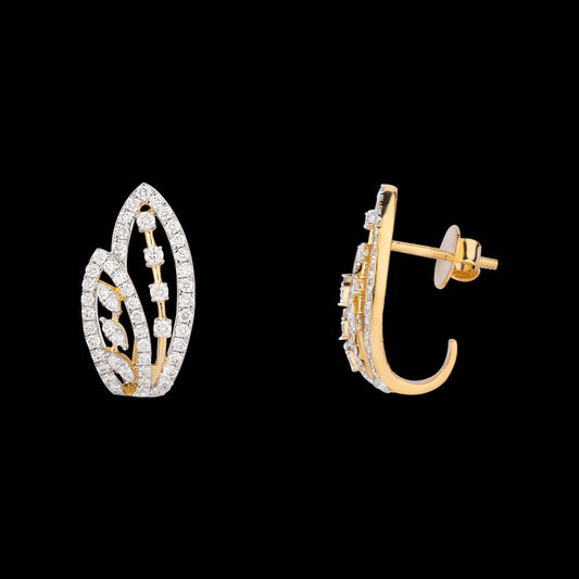 18K Yellow Gold Diamond Earrings - 1.02ct VVS-VS-EF