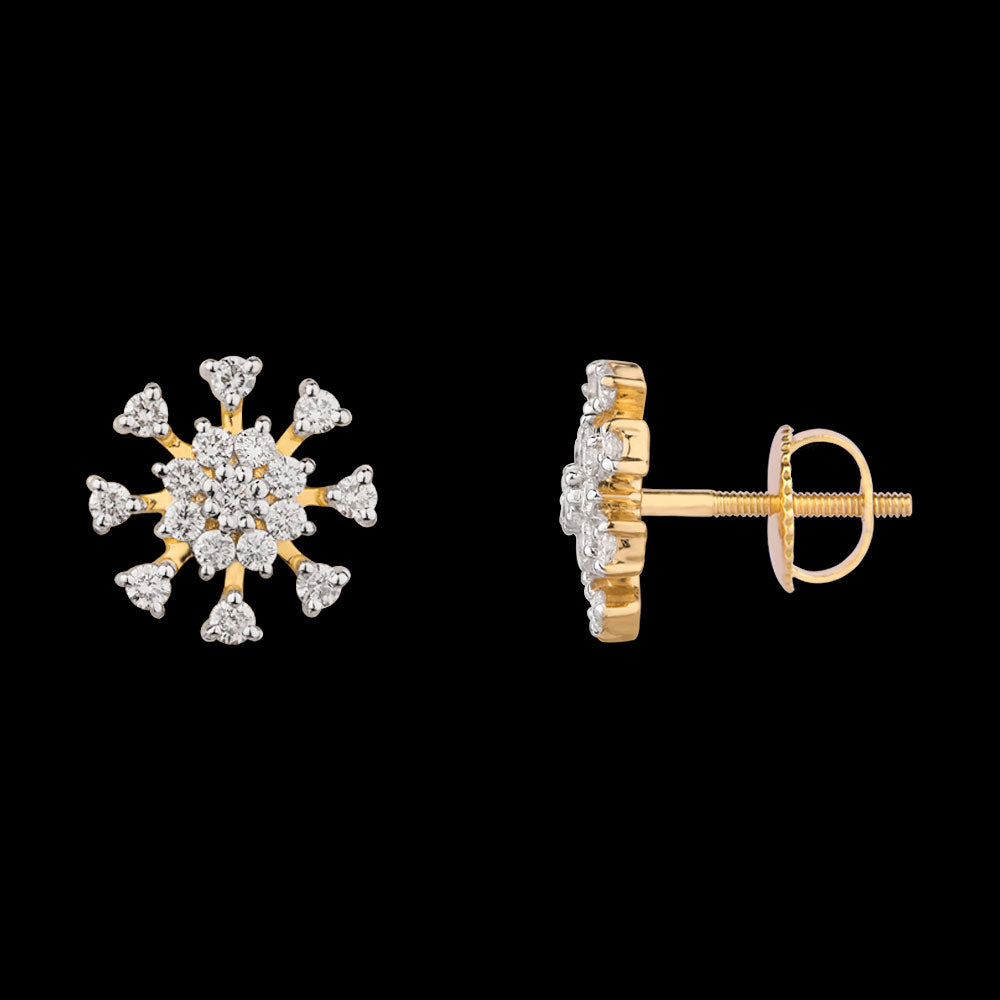 18K Yellow Gold Diamond Earrings - 0.649ct VVS-VS-HI