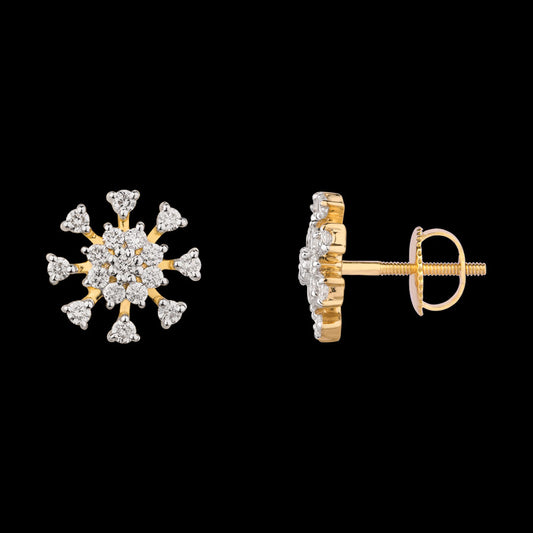 18K Yellow Gold Diamond Earrings - 0.649ct VVS-VS-HI