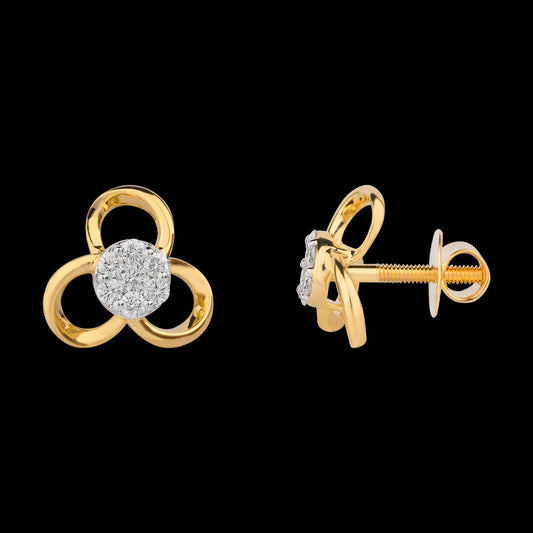 18K Yellow Gold Diamond Earrings - 0.278ct VVS-VS-IJ