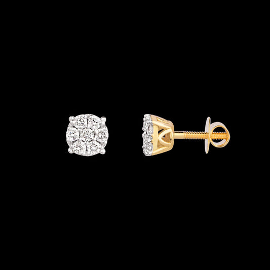 18K Yellow Gold Diamond Earrings - 0.36ct VVS-VS-GH